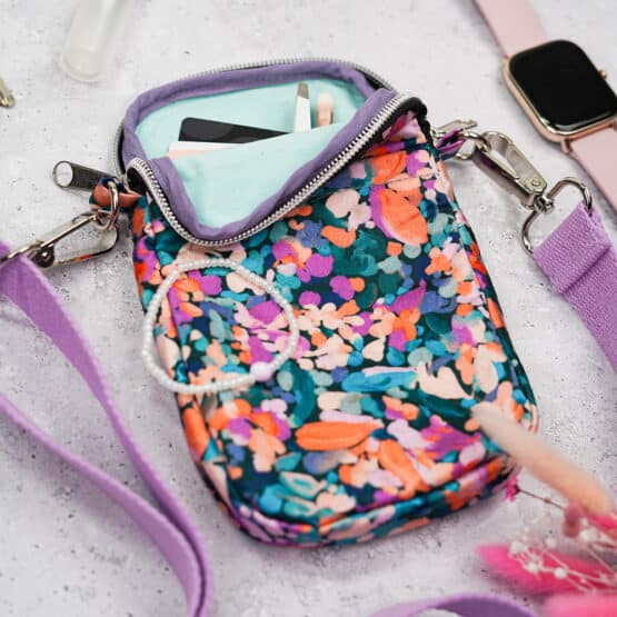 DIY Stoffe Inspiration - Handytasche Konfetti Blüten