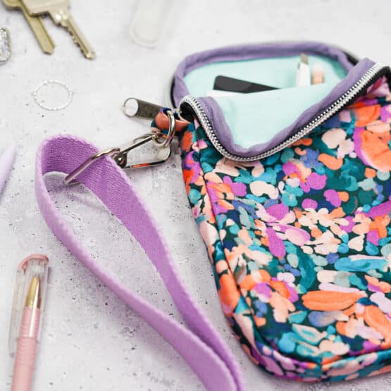 DIY Stoffe Inspiration - Handytasche Konfetti Blüten