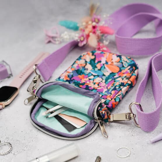 DIY Stoffe Inspiration - Handytasche Konfetti Blüten