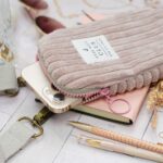 DIY Stoffe Inspiration - Handytasche Velvet Breitcord Helles Altrosa