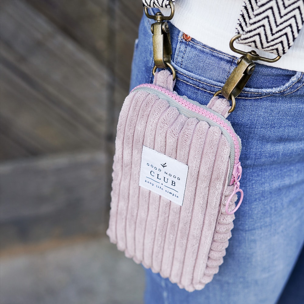 DIY Stoffe Inspiration - Handytasche Velvet Breitcord Helles Altrosa