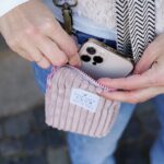 DIY Stoffe Inspiration - Handytasche Velvet Breitcord Helles Altrosa