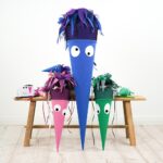DIY Stoffe Inspiration - Schultüte Monster - Bastelvorlage