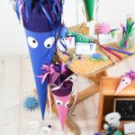DIY Stoffe Inspiration - Schultüte Monster - Bastelvorlage