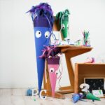 DIY Stoffe Inspiration - Schultüte Monster - Bastelvorlage