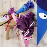 DIY Stoffe Inspiration - Schultüte Monster - Bastelvorlage