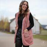 DIY Stoffe Outfit - Weste Winalea - Streifen Kuschelfleece Plüsch
