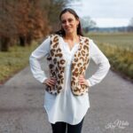 DIY Stoffe Outfit - Weste Winalea - Fleece Leo Natur Nougat
