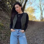 DIY Stoffe Outfit - Weste Winalea - Breitcord Dots