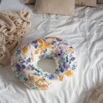 Nackenkissen Waffelpique Blütenmeer Lila Mint Kupfer Staubweiß