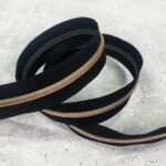 Endlosreißverschluss Spiral – 7 mm – Roségold/Schwarz – nicht teilbar