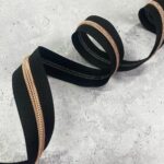 Endlosreißverschluss Spiral – 7 mm – Roségold/Schwarz – nicht teilbar