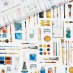 Cretonne merzerisiert – Pinsel & Farben – Warmweiß