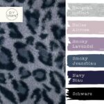 Farbkombi - Kunstfell Leotupfen Stahlgrau