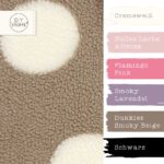 Farbkombi - Teddyfleece Big Dots Smoky Camel Beige