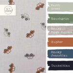 Farbkombi - Baumwollstoff Autos Light Stone 1