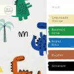 Farbkombi - Funny Colorful Dinosaurs Warmweiss