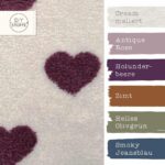 Farbkombi - Teddyfleece Antique Hearts Cream