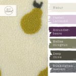 Farbkombi - Teddyfleece Birnen Natur