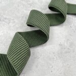 Geripptes Gummiband – Saumabschluss – 50 mm – Khaki Grün