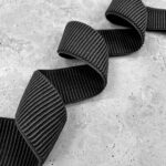 Geripptes Gummiband – Saumabschluss – 50 mm – Schwarz