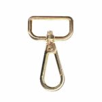 Karabinerhaken Metall – für Gurtband 32 mm – Shiny Gold