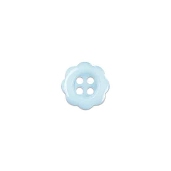 Kunststoffknopf Blume - 11 mm - Sky Blue - 4-Loch