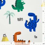 Single Jersey – Funny Colorful Dinosaurs – Warmweiß
