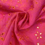 Stickerei – Baumwollstoff – Dunkles Pink/Orange