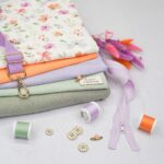 DIY Stoffmix - Label - Garn - Knopf - Gurtband - Reißverschluss - Gurtbandzubehör - Satinrose