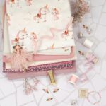 DIY Stoffmix - Garn - Gummiband - Satin Rose - Perle Öse