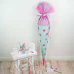 DIY Stoffe Inspiration - Schultüte - Flying Hearts - Bastelvorlage