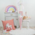 DIY Stoffe Inspiration - Schultüte Kleines Einhorn - Regenbogen Kissen -Bastelvorlage