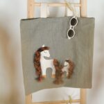 DIY Stoffe Inspiration - Kleines Einhorn - Ponys - Stoffbeutel Oliv