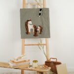 DIY Stoffe Inspiration - Kleines Einhorn - Ponys - Stoffbeutel Oliv