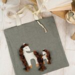 DIY Stoffe Inspiration - Kleines Einhorn - Ponys - Stoffbeutel Oliv
