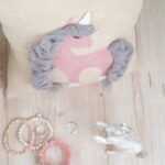 DIY Stoffe Inspiration - Kissen - Pony Kleines Einhorn - Rose Glitter