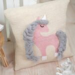 DIY Stoffe Inspiration - Kissen - Pony Kleines Einhorn - Rose Glitter