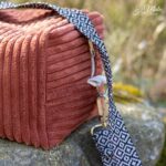 DIY Stoffe Inspiration - Velvet Helles Rost Orange - Kulturbeutel - Gurtband Boho