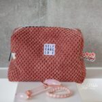 DIY Stoffe Inspiration - Kulturbeutel - Velvet Dark Soft Blush - Label