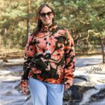 DIY Stoffe Outfit - Bouclé Abstrakt Deep Olive Koralle