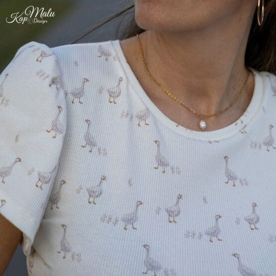 DIY Stoffe Outfit - Rippenjersey Gänse