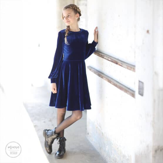 DIY Stoffe Outfit - Samt Jersey Dunkles Königsblau