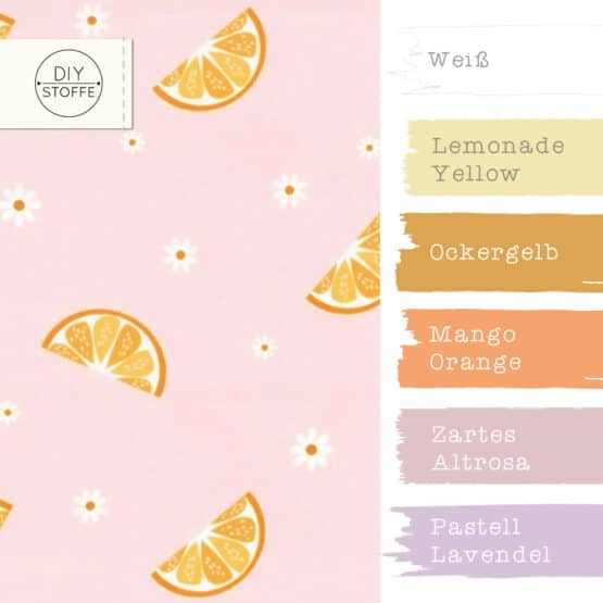 Farbkombi - Badestoff Lsf 50 Orangen Zartes Altrosa