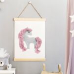 Kleines Einhorn Helles Silbergrau Bilderleiste Canvas Mock Up