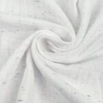 Musselin Bunte Sprenkel Weiss 3