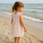 Musselin Beige Streifen Helles Natur Mu