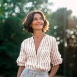 Musselin Beige Streifen Helles Natur Mu