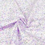 Popeline – Lavendel Rosa Blümchen – Cremeweiß