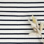 Rippenersey Streifen Cremeweiss Dunkelblau - B-Ware